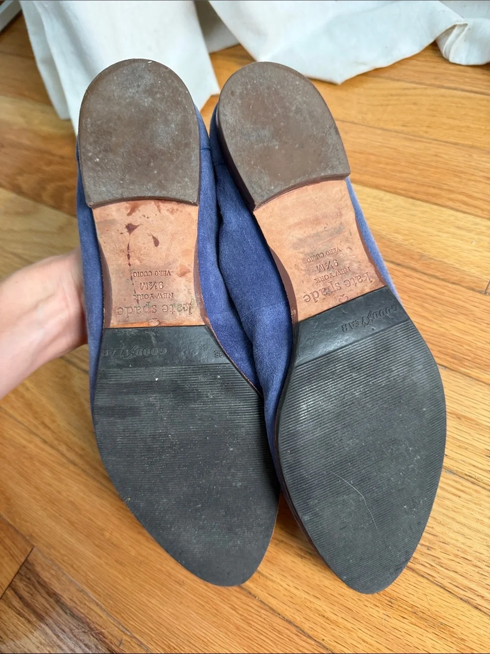 Women's Blue Suede Loafers - Classic Slip-On Dress Shoes